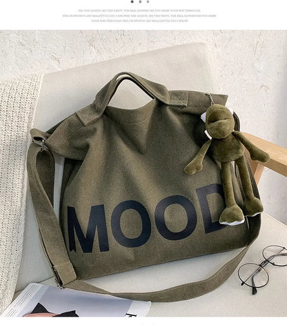 Top Canvas Bag Youth Men Shoulder Bags Large Capacity Hand Bags Letter Printed Crossbody Bag for Women Students School Bags