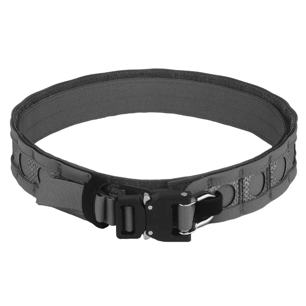 Tactical Ferro-style Bison Lightweight Belt with Quick Detach Metal D-Ring Buckle MOLLE Men's Waist Belt Hunting Pistol Airsoft