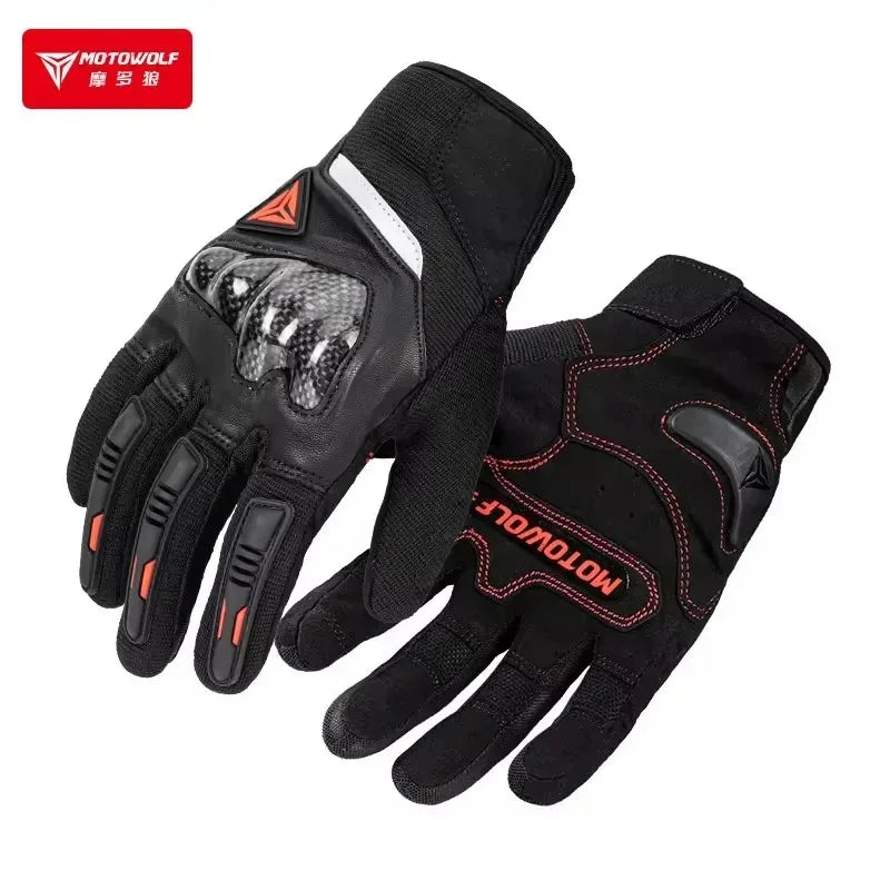 MOTOWOLF Motorcyclist Man Racing Sports Gloves Accessories Windproof Resistant All-Weather Motorcycle Gear Luvas for Men/Women