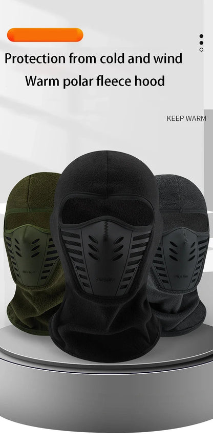 Motorcycle Mask Fleece Thermal Neck Full Face Mask Keep Warm Riding Balaclava Biker Ski Winter Windproof Dustproof Face Shield