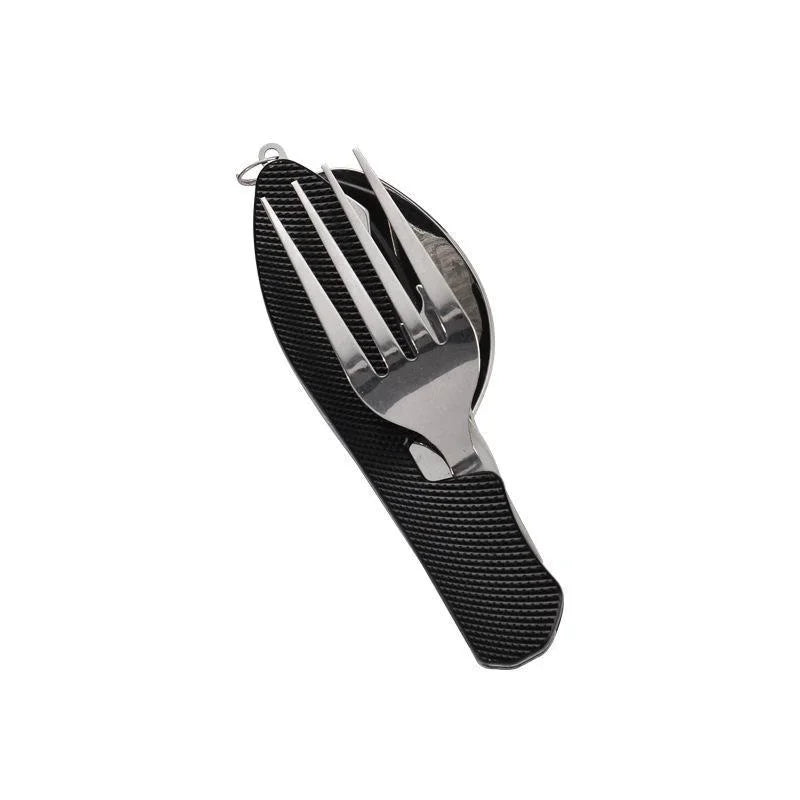 4 in 1 Camping Utensils Cutlery - Camping Stainless Steel Folding Pocket Kits for Hiking Survival Camping Travel