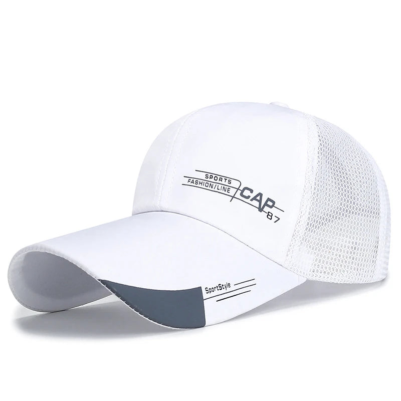 Summer Men Baseball Cap Letter Print Sports Sun Hat Cotton Adjustable Long-Brim Snapback Sun Visor Caps Hip Hop Baseball Hat