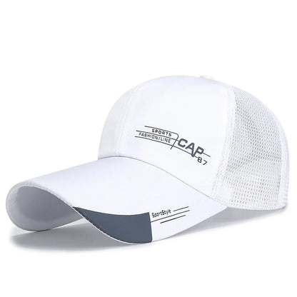 Summer Men Baseball Cap Letter Print Sports Sun Hat Cotton Adjustable Long-Brim Snapback Sun Visor Caps Hip Hop Baseball Hat