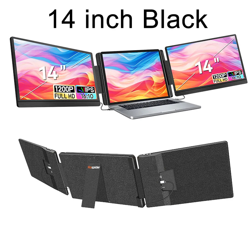 Dual Screen Extender FHD IPS Gaming Display Portable LCD Backlit Monitor High Definition for Productivity 14 to 16 inch Rospider