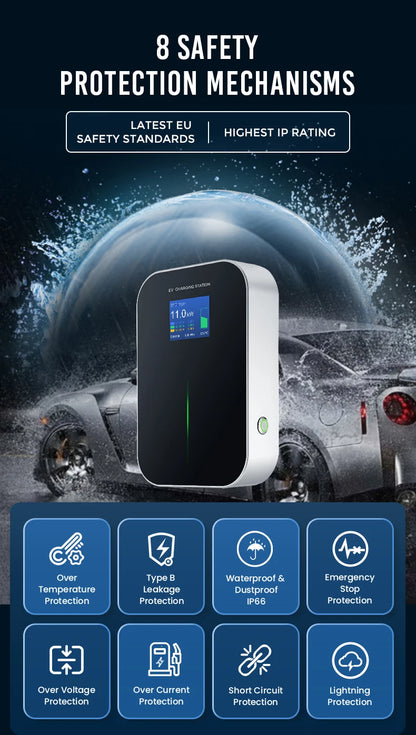 Mode 3 22KW 3 Phase EV Charger Level 2 Electric Vehicle Charging Station