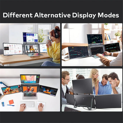 Rospider 18.5 inch Triple Screen Extender 1080P IPS Portable Monitor Gaming Display for 12 to 18 inch Laptop MacBook Windows