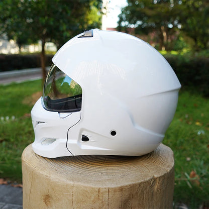 Scorpion Retro Motorcycle Helmet Removable Front Module Transparent Lens M L XL XXL Sizes Available for Motorbike Safety Gear