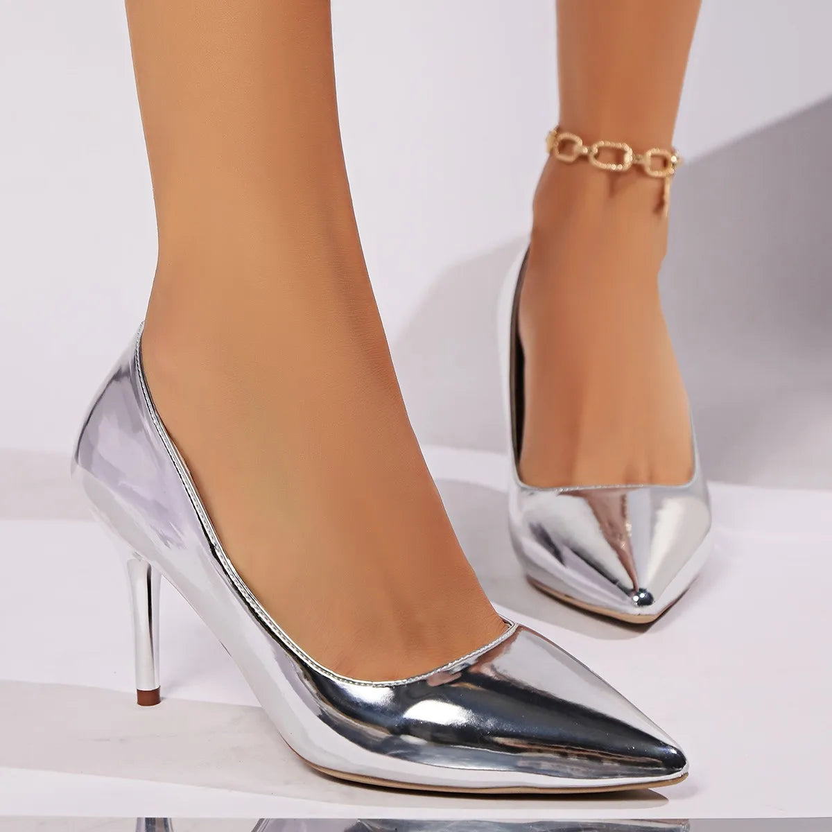 Women Patent Luxury Women High Heels 2024 New Sexy Pointed Toe Thin Heeled Party Shoes Woman Pumps Dress Shoes Zapatos De Mujer