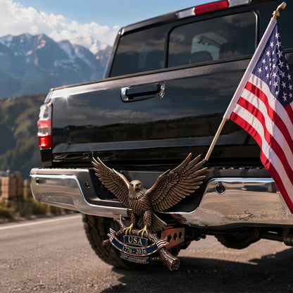 Patriotic Bald Eagle Hitch Cover USA 250th Anniversary Hitch Cover for Most Pickup Trucks SUVs and Campervans Vehicle Decoration