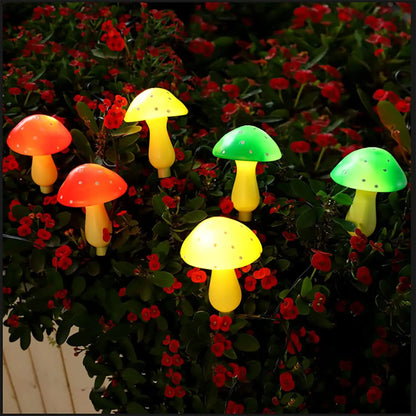 Solar mushroom string lights for garden and courtyard waterproof mushroom-shaped string lights for Amazon cross-border hot new p