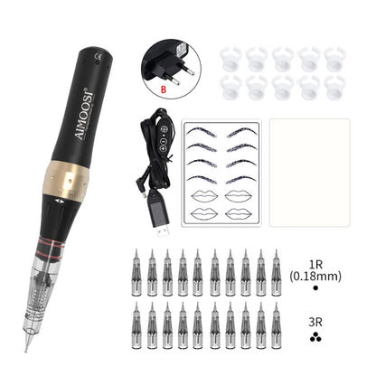 AIMOOSI M7 Tattoo Machine Set Microblading Eyebrow PMU Gun Pen Needle Permanent Makeup Machine Professional Supplies Beginner