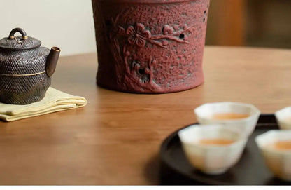 Antique Dunhuang Charcoal Tea Fire Stove Japanese Coarse Pottery Cooking Teapot Water Boiling Pottery Kettle Fire Warmer Wine