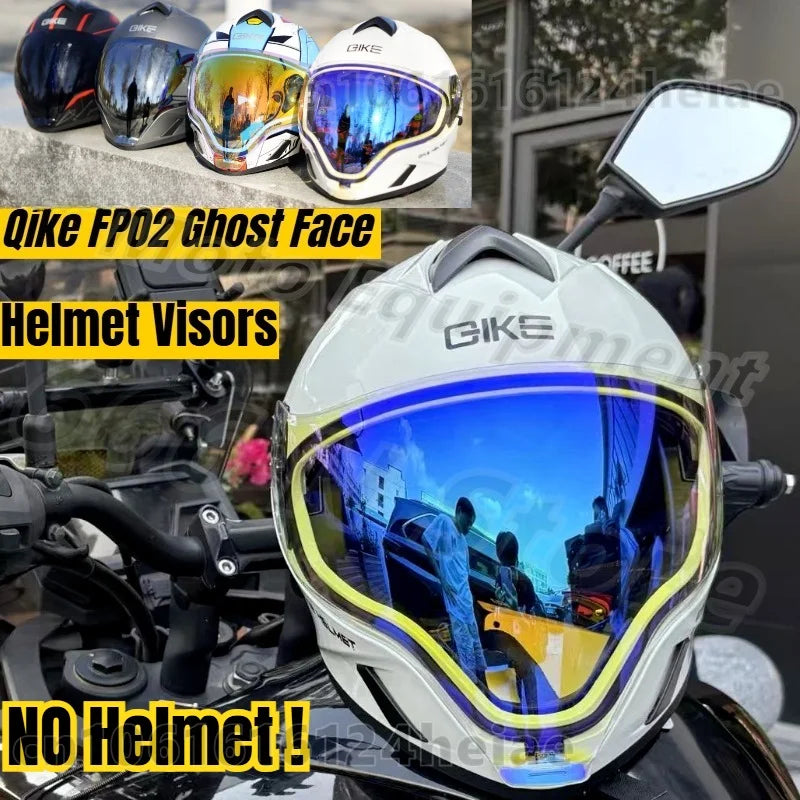 Qike Helmet FP02 Ghost Face Helmet Motorcycle Helmet Lenses Riding Equipments Visor Replacement Parts