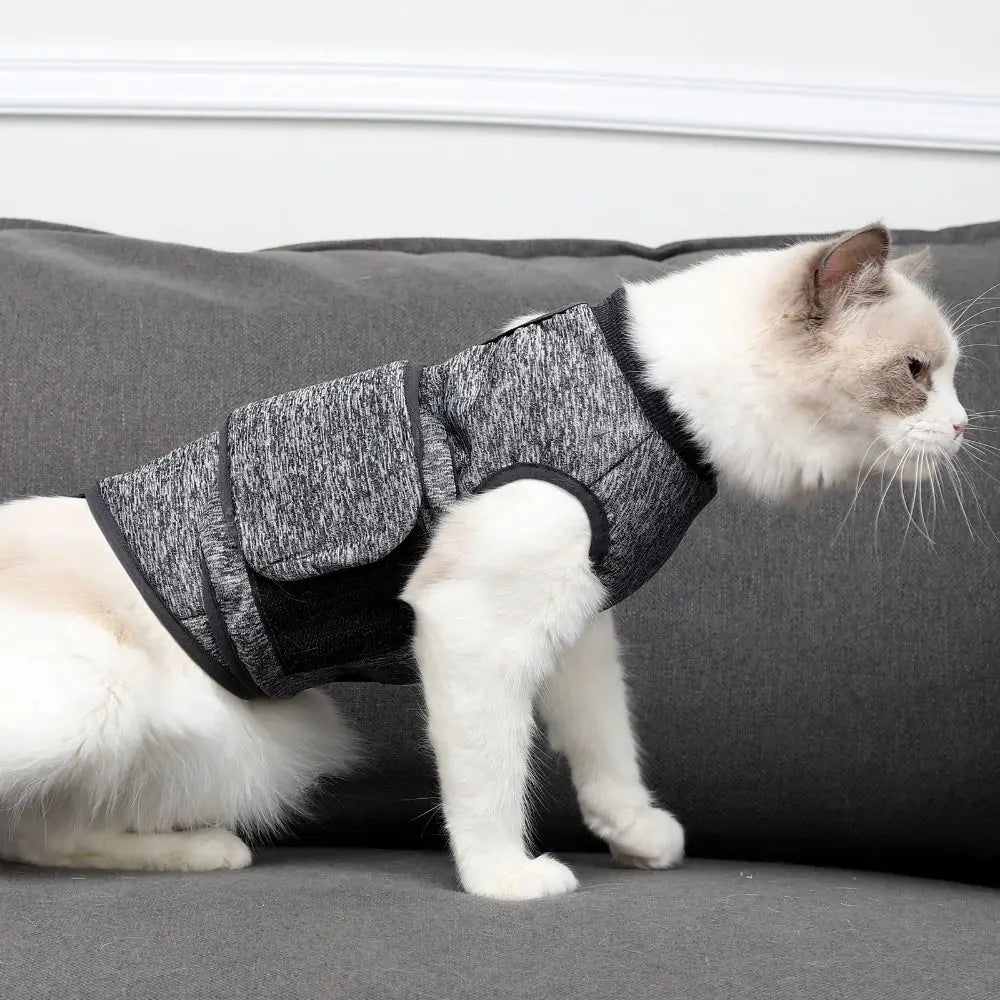 Adjustable Cat Calming Vest Soft Elastic Cat Anxiety Jacket Breathable Cat Recovery Clothes Anti Anxiety Pet Coat Prevent Fright