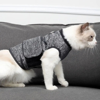 Adjustable Cat Calming Vest Soft Elastic Cat Anxiety Jacket Breathable Cat Recovery Clothes Anti Anxiety Pet Coat Prevent Fright