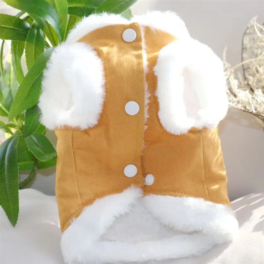Creative Soft Bear Pattern Dog Clothes Comfortable Stylish Pet Cotton Coat Polyester Thick Pet Warm Vests Pomeranian