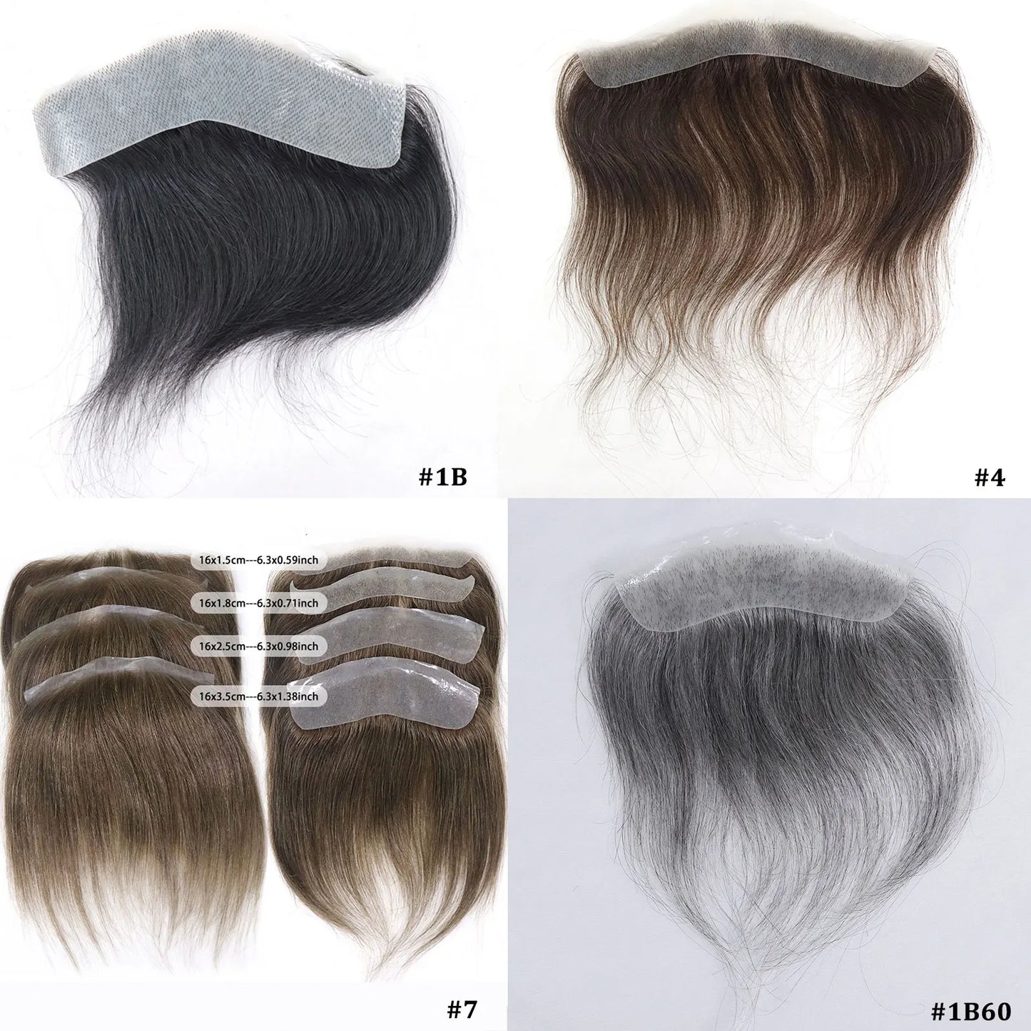 Men Toupee For Forehead 0.06mm Ultra Thin Skin #4 Brown Front Hairline Patch For Male Human Hair Wig Capillary Prosthesis Peruk