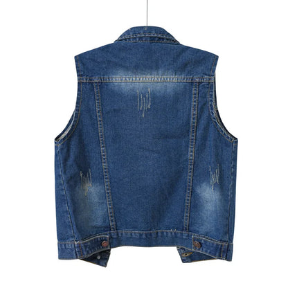 Coats Fashion Clothes Casual Vintage Elegant Sleeveless Denim Vest for Women Jacket Spring Streetwear Women Clothing Autumn