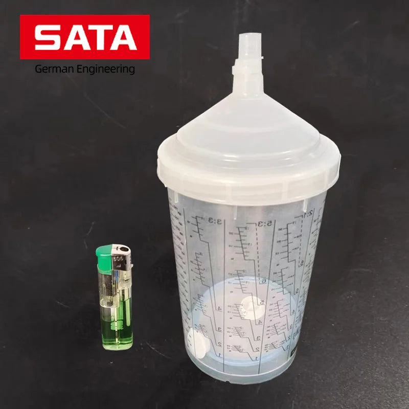SATA 900 ML Spray Gun Multi-Purpose Paint Plastic Pot Transparent Paint Mixing Cup Universal Paint No-Wash Gun Pot