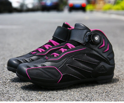 PU Leather Motorcycle Riding Boots for Men And Women Breathable Four-Season Motocross Motorbike Boots