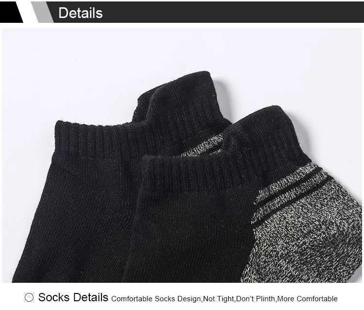 5 Pairs Men's Four Season Cotton Breathable Sports Socks Set Male Sport Ankle Socks Basketball Running Socks For Men