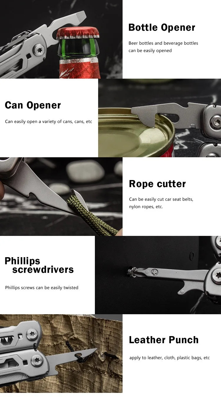 Outdoor Camping Multi Tools Folding Survival Gear Plier Knife Wire Stripper Outdoor Mini Portable Hand Tools Knife, Scissors
