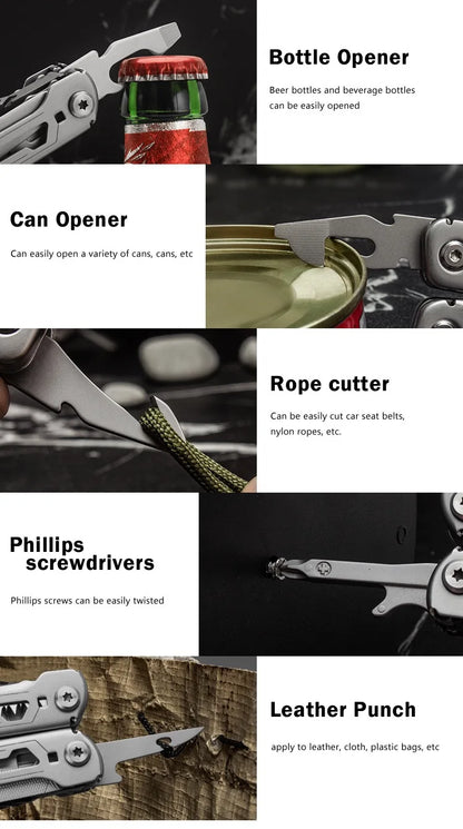 Outdoor Camping Multi Tools Folding Survival Gear Plier Knife Wire Stripper Outdoor Mini Portable Hand Tools Knife, Scissors