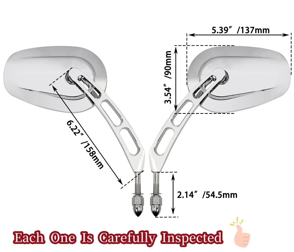 Motorcycles Rear Side Mirrors Rear view For Harley Honda Road King Touring Sportster Fat Boy Softail Bobber Chopper Street Glide