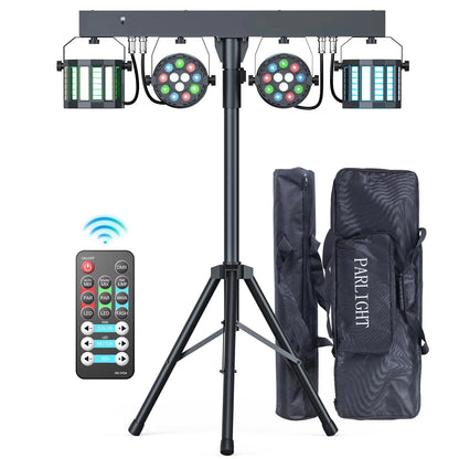Yiflamefly 60W RGBW LED Par Lights With Bag&Bracket Combination Bracket Lights DMX Stage Light For Church Wedding Birthday Party