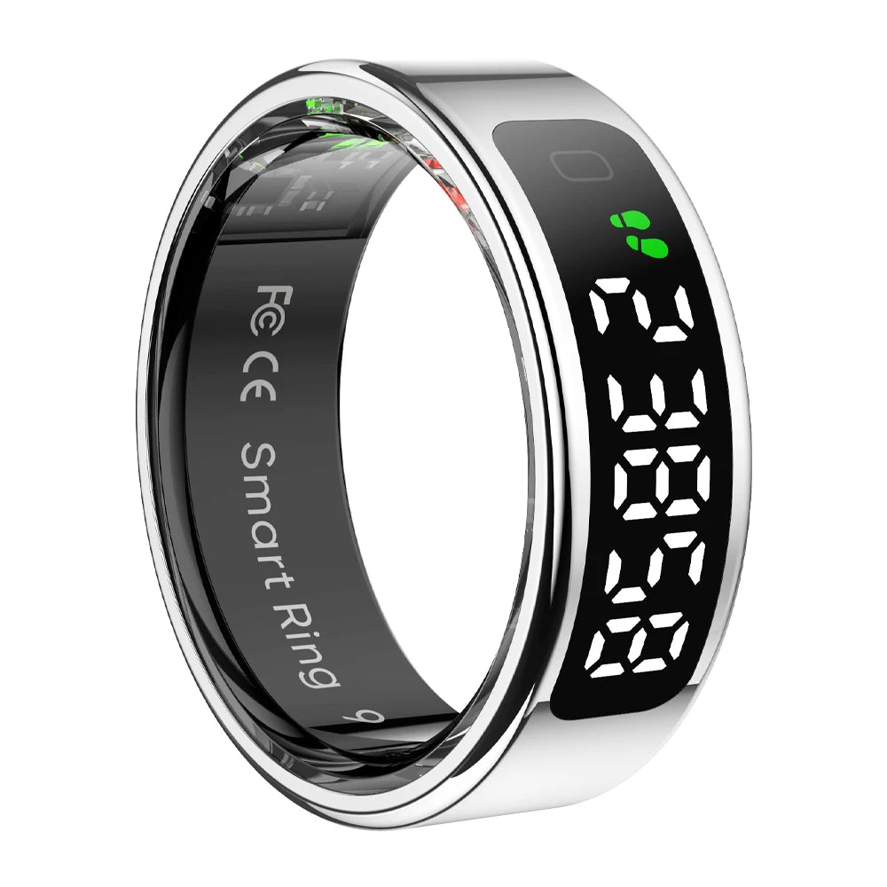 2026 COLMI R12 Smart Ring with Display Screen and Touch, Wireless Charging, Health Manager, 5 ATM Waterproof For Men Women