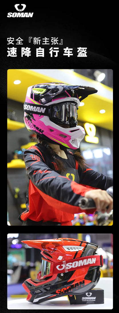 2025 SOMAN Professional Racing Motocross Helmet Off Road Helmet Motorcycle Cartoon Childrenr ATV Motorcycle MTB Helmet