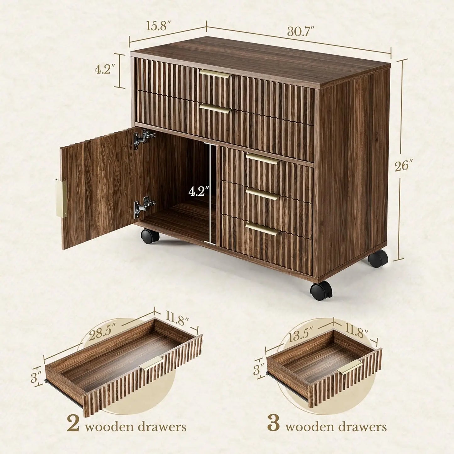 Home Office Furniture Set, 48 x 24 Electric Standing Desk and File Cabinet with 5 Drawes,1.18" Thickness, Customized