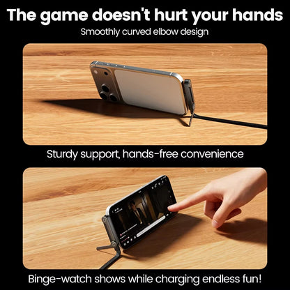 NNBILI 1/3Pcs 2-IN-1 Type-C Cable Foldable Mobile Phone Holder 240W Fast Charging Data Cable Multifunction Phone Charge Bracket