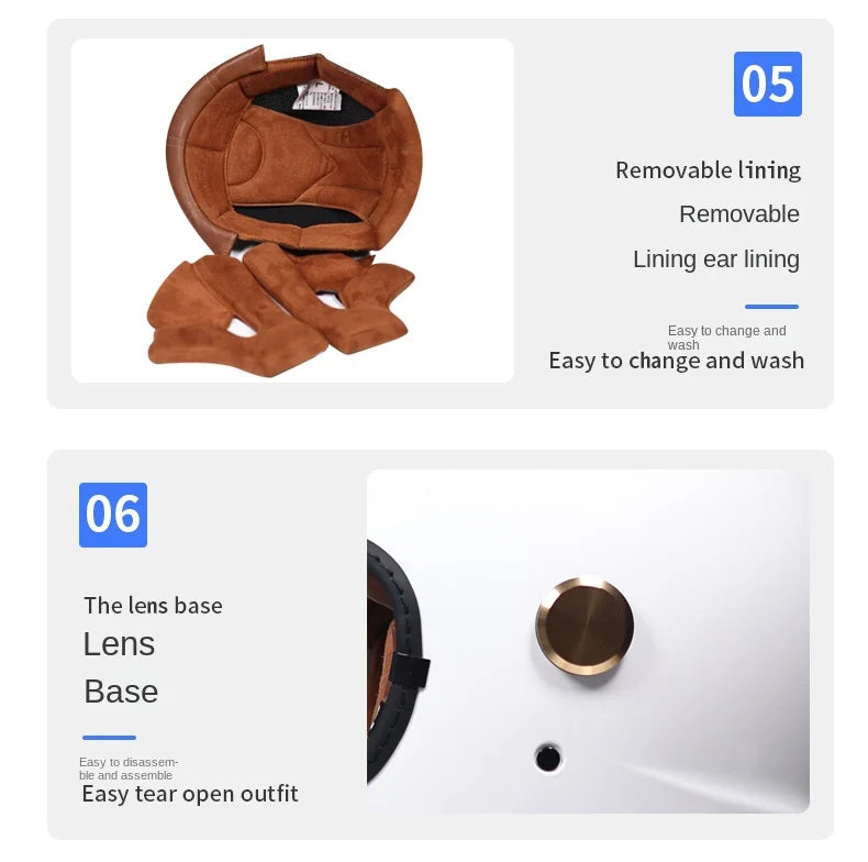 Dot-approved, motorcycle full-cover vintage helmet, Cafe cruiser helmet, PC lenses, suede lining