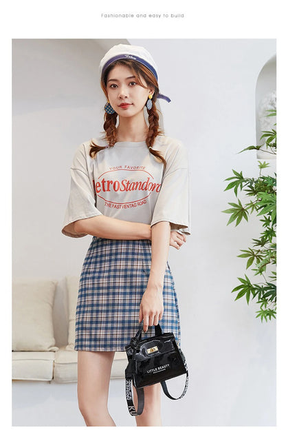 Bright Leather Kelly Bag - Printed Shoulder Crossbody Purse, Women's Easy-to-Match Fashion Handbag