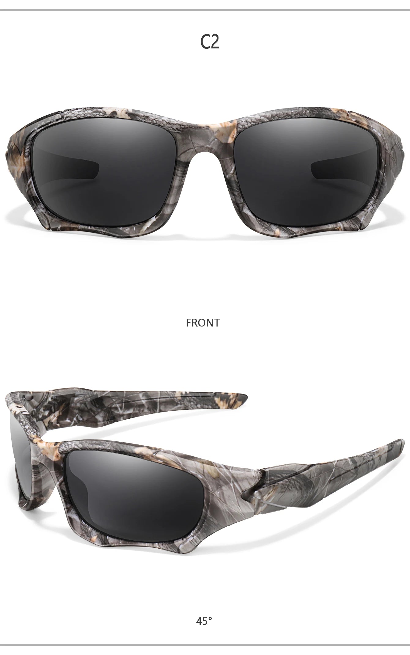 Polarized Sunglasses for Men Women Classic Camouflage Shades with UV Protection for Outdoor Driving Cycling Hiking Fishing