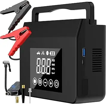 Jump Starter with Air Compressor, 4000A Car Battery Jump Starter(ALL Gas/8.0L Diesel) with 150PSI Tire Inflator 12V Car Battery