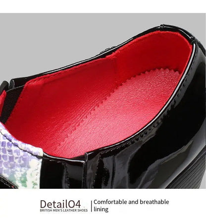 Black Pu Leather Business Dress High Heel Men's Shoes Pointed Toe Slip-on Elegant Party Wedding Shoes Thick Bottom Plus Size