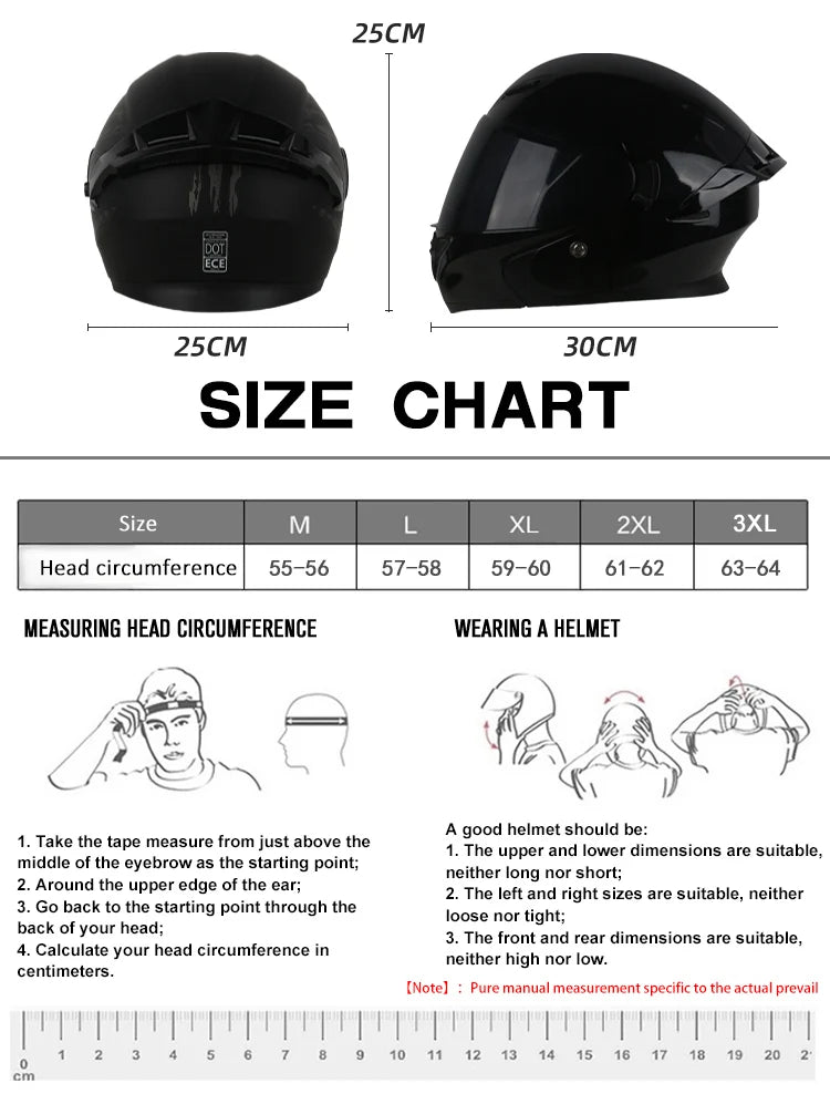 Uchoose DOT Approved Helmets Crash Motorbike Protective Gear Men Women Flip Up Helmet Motorcycle Double Sun Visor