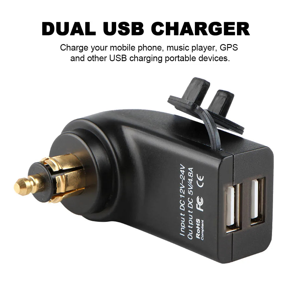 Motorcycle Dual USB Socket Charger Adapter Accessories For BMW R1200RT F850GS F700GS F800 GS/ST R1300GS ADV R12 R1200GS R1250GS