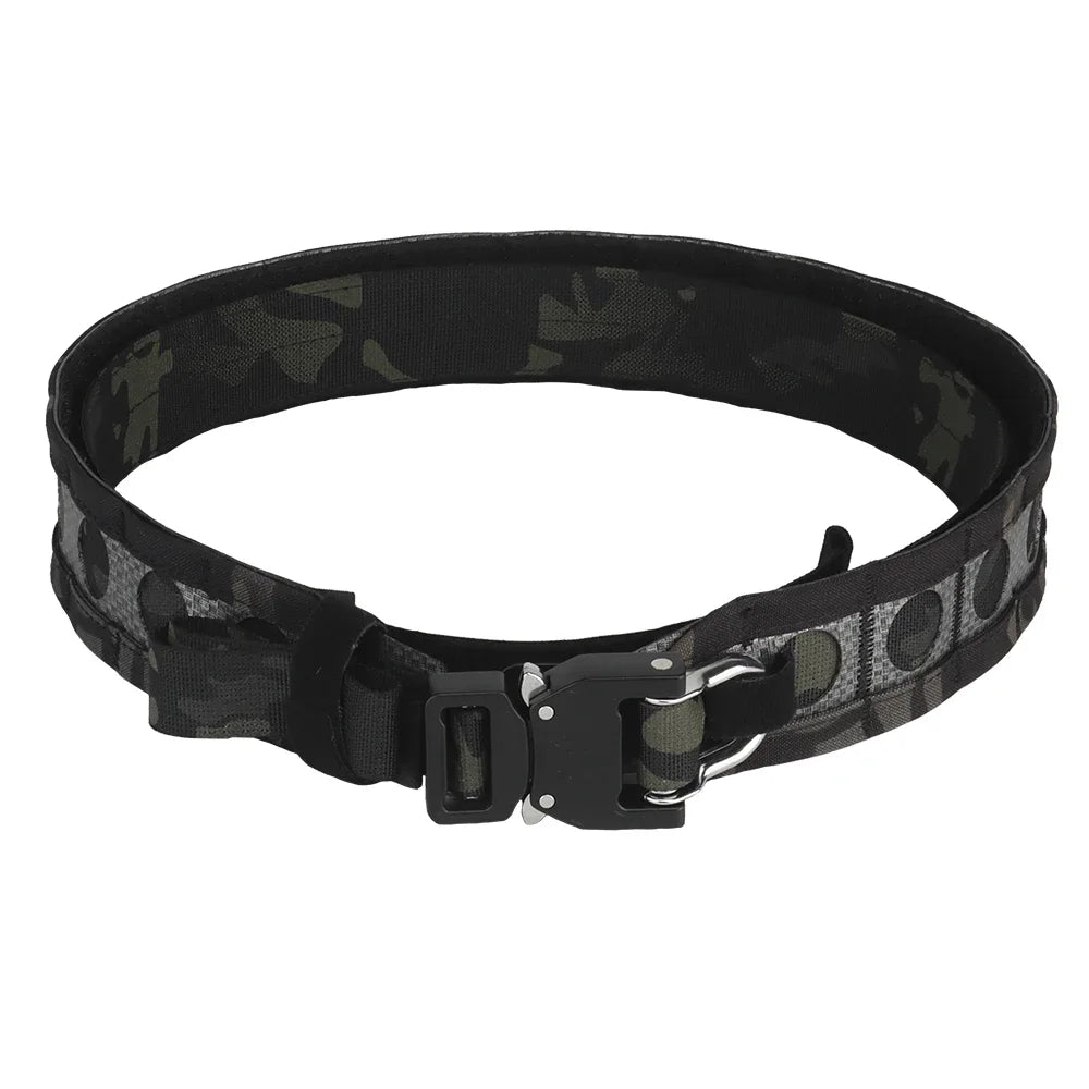 Tactical Ferro-style Bison Lightweight Belt with Quick Detach Metal D-Ring Buckle MOLLE Men's Waist Belt Hunting Pistol Airsoft