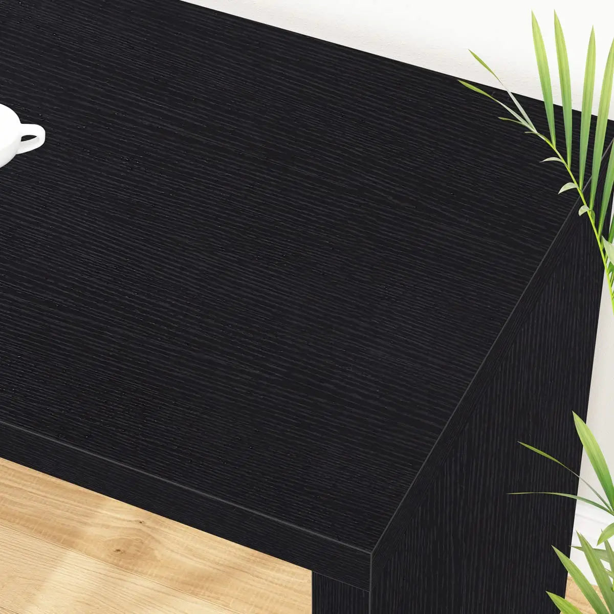 Black L Shaped Computer Desk with Drawers, L Shaped Home Office Desk with Storage Cabinet Shelves, Reversible, Customized