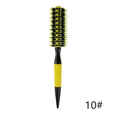 Barbershop Rolling Comb Round Hair Comb Nylon Bristle Aluminum Tube Ion Hair Brush Home Barbershop Styling Tools