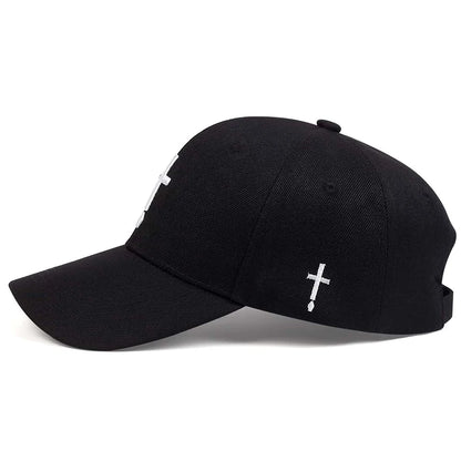 Unisex Simple Cross Water Drop Embroidery Baseball Caps Spring and Autumn Outdoor Adjustable Casual Hat Sunscreen Hat