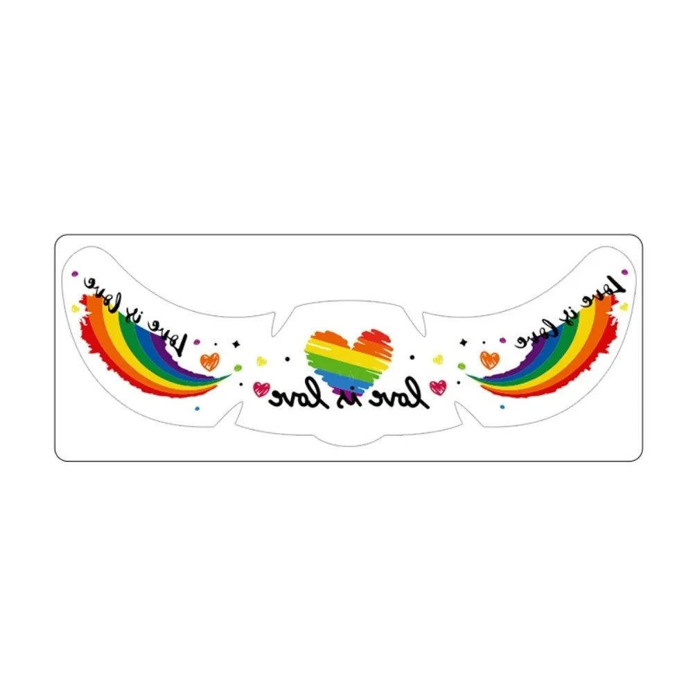 Waterproof Rainbow Freckles Face Tattoo Facial Art Disposable Face Temporary Tattoos Long Lasting Makeup Stickers Pride Month