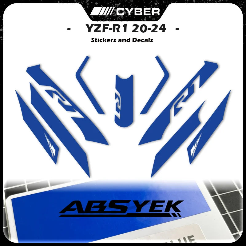 Fairing Shell Sticker Decal Hollow Line Design Front Full Vehicle Sticker All Logos For YAMAHA YZFR1 YZF-1000 R1 2020-2023