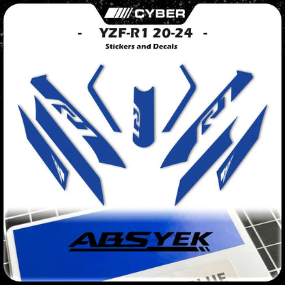 Fairing Shell Sticker Decal Hollow Line Design Front Full Vehicle Sticker All Logos For YAMAHA YZFR1 YZF-1000 R1 2020-2023
