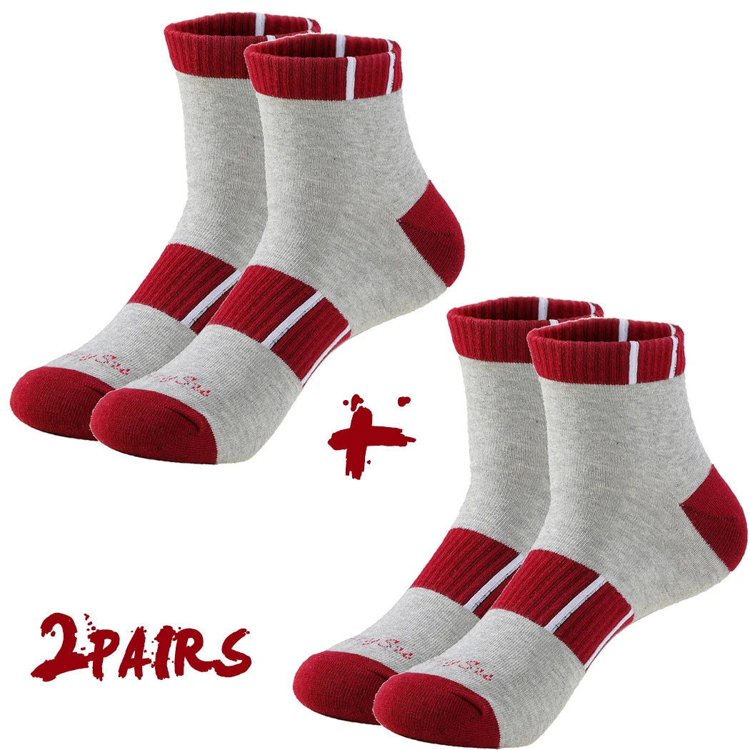 2 Pairs/Lot Running Socks Men Sport Outdoor Casual Cotton Red Stripes Compression Black Colorful Sock Male Gifts 21 Colors