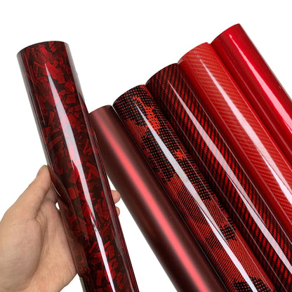 Carbon Fiber Vinyl Wrap Glossy Red Car Stickers Motorcycle Waterproof Vinyl Auto Tuning Self Adhesive Film for Cars Accessories