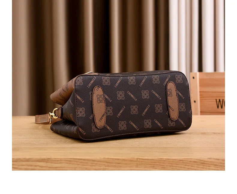 Luxury Brand Designer Women'S Handbag Leather Printed Shoulder Bag Large Capacity Classic Retro Crossbody Bag Commuting Tote Bag